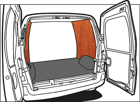 Turbo Liner behandeling laag met dichte wanden - Citro&euml;n Jumper L2H1 dubbel cabine / enkel lucht voor