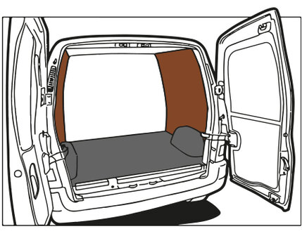 Turbo Liner behandeling laag met dichte wanden - Iveco Daily L1H1 enkele cabine (00-14) enkel lucht achter