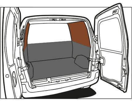 Turbo Liner behandeling half hoog met dichte wanden - Iveco Daily L2H1 enkele cabine (00-14) dubbel lucht achter