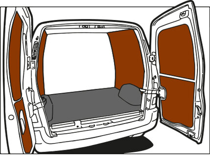 Turbo Liner behandeling laag met dichte wanden - Opel Vivaro L2H1 enkele cabine (14-) enkel lucht voor