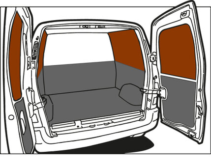 Turbo Liner behandeling half hoog met dichte wanden - Opel Vivaro L2H1 enkele cabine (14-) enkel lucht voor