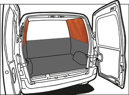 Turbo Liner behandeling half hoog met dichte wanden - Dacia Dokker L1H1 enkele cabine / enkel lucht voor Turbo Liner behandeling half hoog met dichte wanden - Dacia Dokker L1H1 enkele cabine / enkel lucht voor